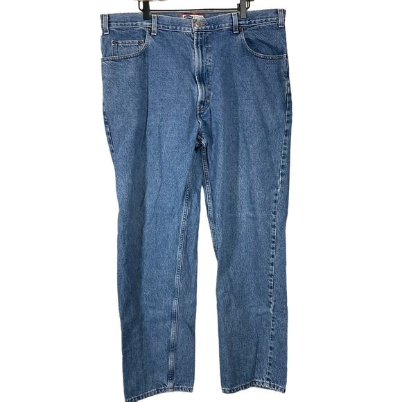 Old Navy Men's Medium Wash Straight Leg Jeans - Size 42x32 - High Rise Dad Jeans - Picture 1 of 5